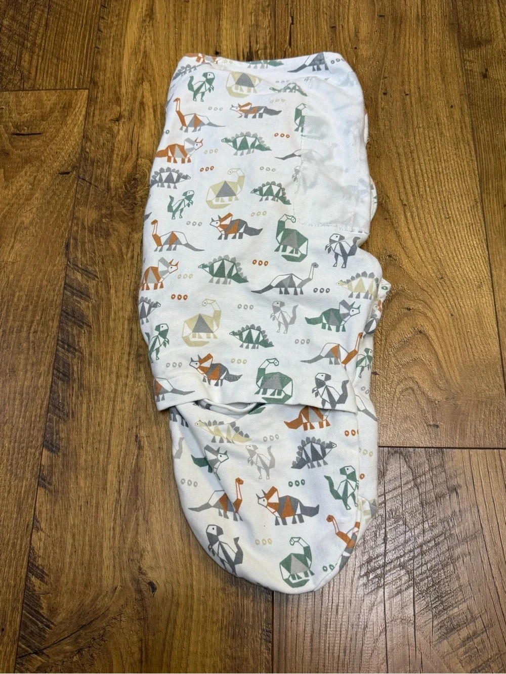 SwaddleMe White Baby Swaddle with Green & Orange Animal Print